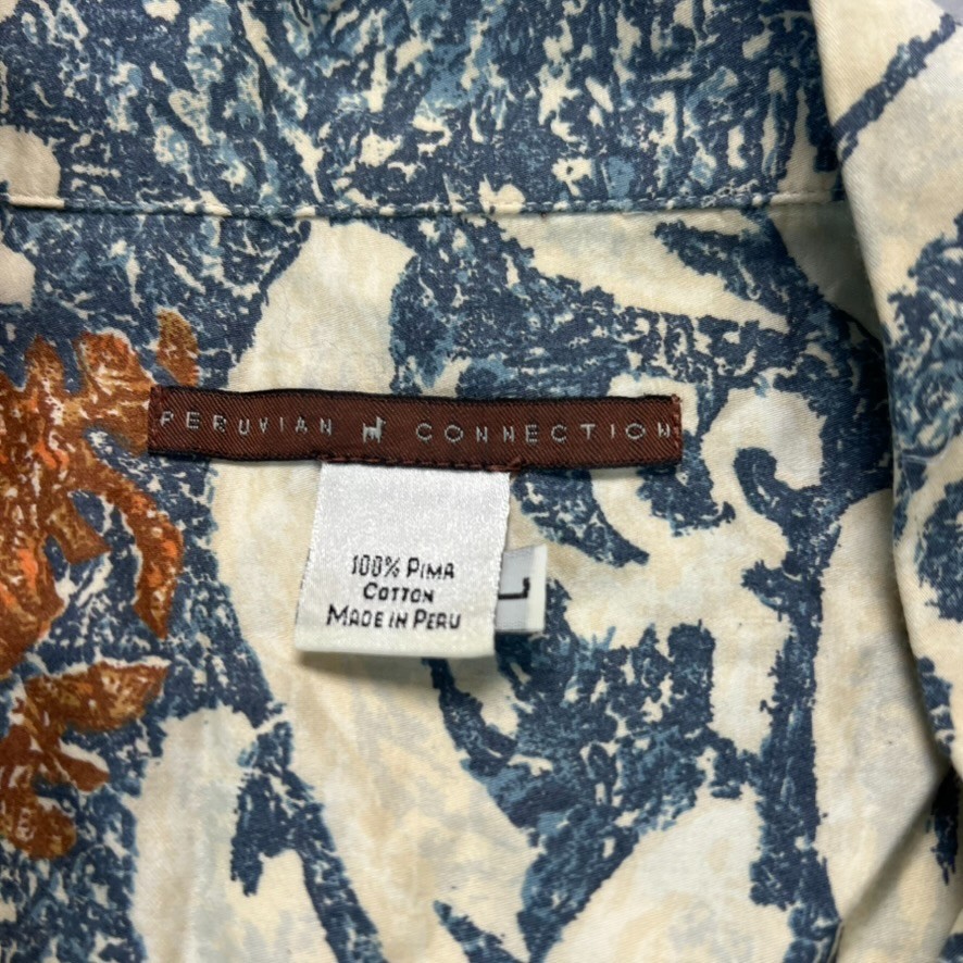 Peruvian Connection Pattern Button Shirt Mens L M… - image 2