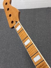 Roasted Flame Maple 4 string 20 Fret J BASS guitar neck Maple fretboard Inlay