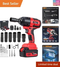 Comprehensive 18V Cordless Impact Wrench with 4-in-1 Features & Accessories