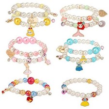 Bracelets for Kids Girls Pearl Bead Bracelets Teen Jewelry Set Party Princess