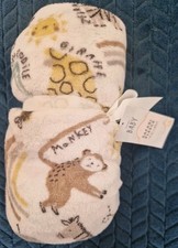 George Baby Safari Blanket fleece 70x100cm animals numbers New