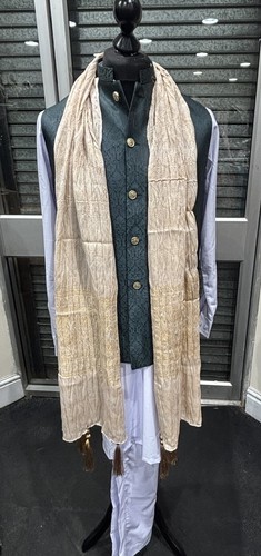 Hochzeitsparty Mehndi Nikah Herrenschal Dupatta Patka Bräutigam Indianer Pakistaner - Bild 24 von 83