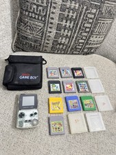 Nintendo Game Boy Color CGB-001 Console Clear Shell Bundle With Games ***Read***