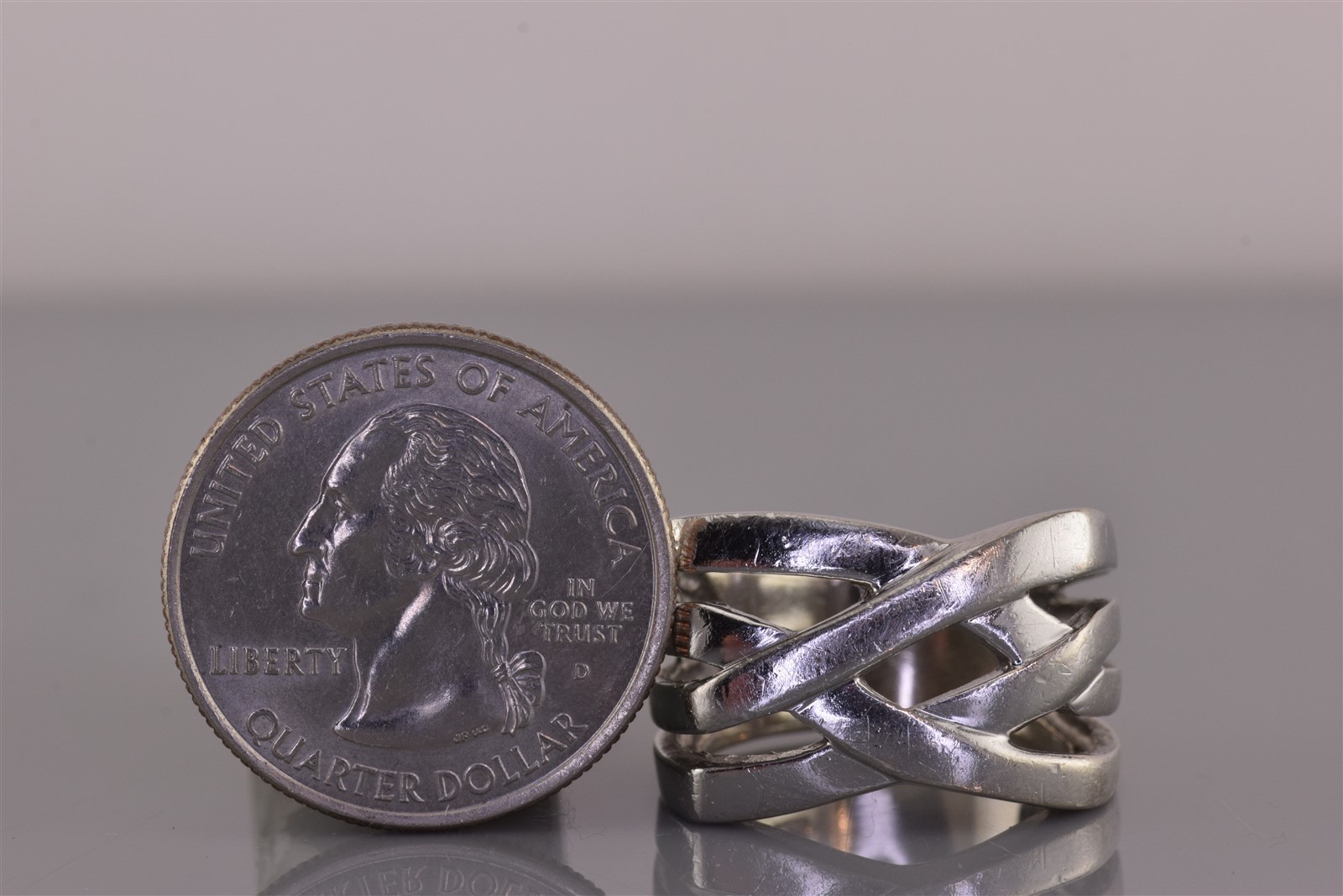 Sterling Silver Square Faced Crossover Openwork B… - image 8