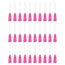 uxcell 100 Pcs 25G Plastic Dispensing Needles with Luer Lock, 1" 25G, Red 