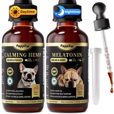 Dog Calming  Melatonin Drops, Day  Night Calm Set, Anxiety  Calming Treat,...