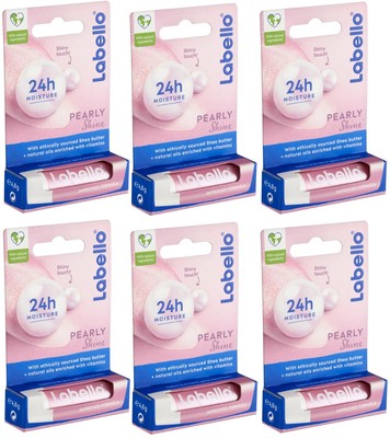 6x Labello Liposan Pearly Shine Caring Lip Balm 6x5,5ml Nivea