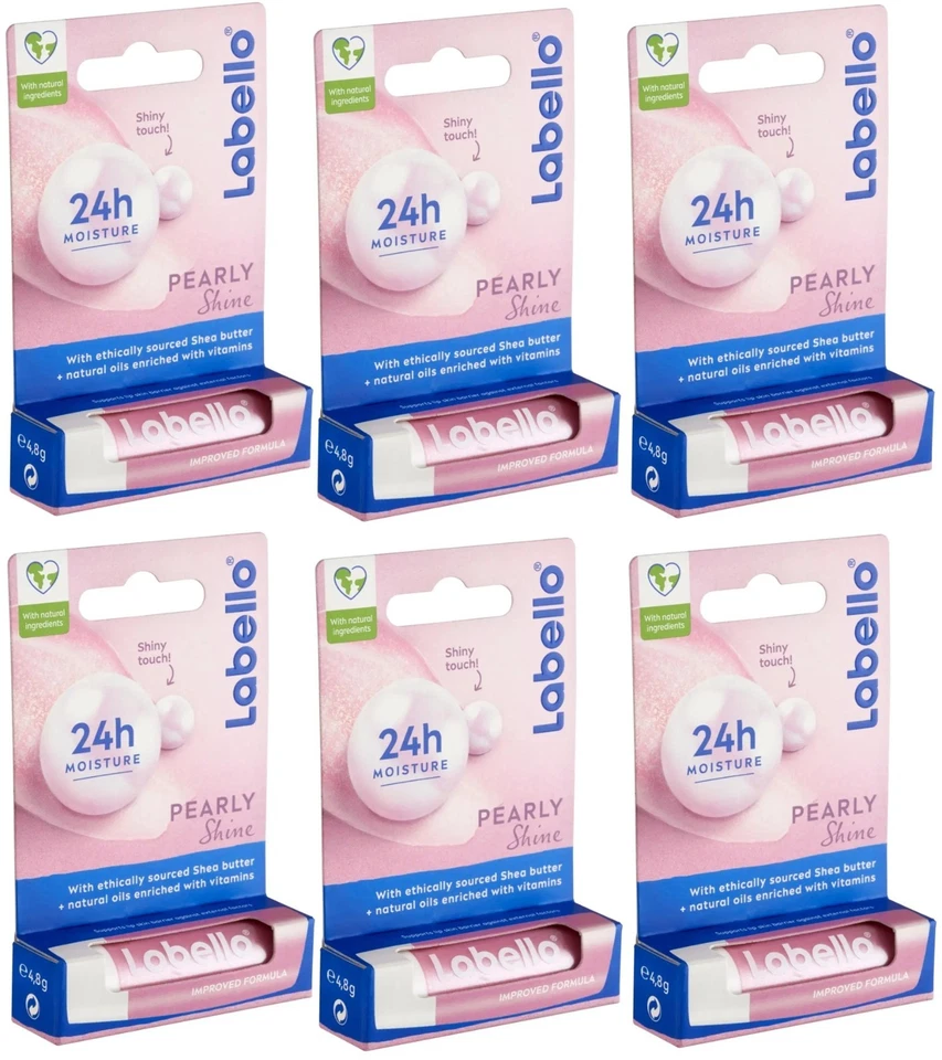 6x Baume à lèvres Labello Liposan Pearly Shine Caring 6x5,5 ml Nivea