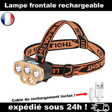 Lampe Torche Frontale Rechargeable USB LED Puissante Étanche Batterie Lumière