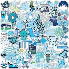 EL Nido 100 Blue Sticker Pack - Cute Vinyl Stickers for Water Bottle, Laptop, Ce