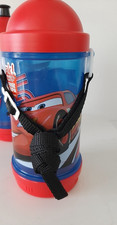 DISNEY LIGHTNING MCQUEEN Cars Kids Sip Snack Canteen Water Bottle w/ strap