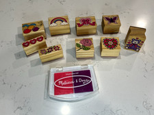 Melissa and Doug 9-piece Wooden friendship Stamp Set-No Box