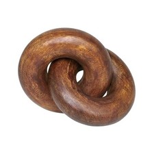 Decorative Wooden Chain Link Knot, 6.5x5x3.5 inches, Modern Home Brown Antique