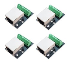 4 PCS RJ45 Breakout Board 2.54mm Pitch 8 Pin Terminal Block Network Adapter