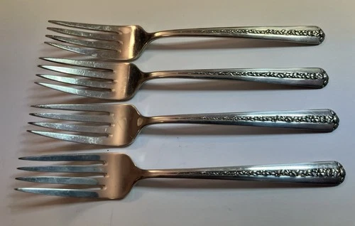 4 Vintage Sterling Silver Salad Forks Towle Rambler Rose Pattern 150 Grams