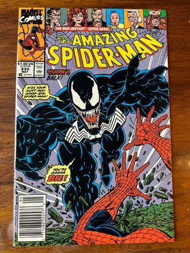 The Amazing Spider-Man #332 VF-NM, Venoms Back! 1990 Marvel Comics Newsstand