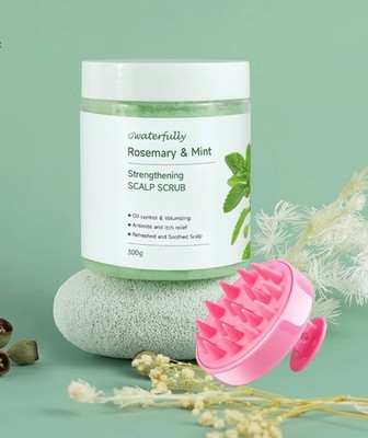 Scalp Scrub, Rosemary & Mint Scalp Exfoliator Scrub Shampoo, 2-in-1 Scalp