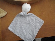 baby security blanket lovey baby gray cat kitten silver face blue eyes 7"