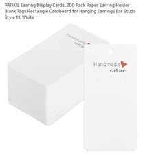 PATIKIL Earring Display Cards, 200 Pack Earring Holder Blank Hanging Style 13,
