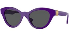 Versace VE4435 538787 Sunglasses Women's True Purple/Dark Grey Cat Eye 52mm