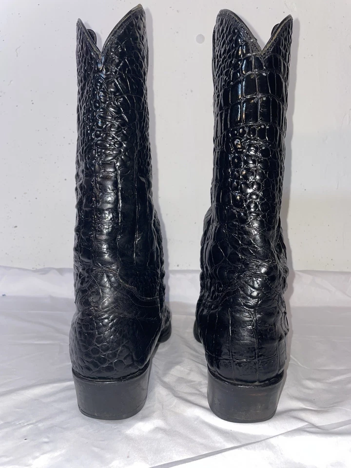 Rudel Rogers черный мужской аллигатор натяжной кожаные ботинки размер 10,5 - Изображение 4 из 4