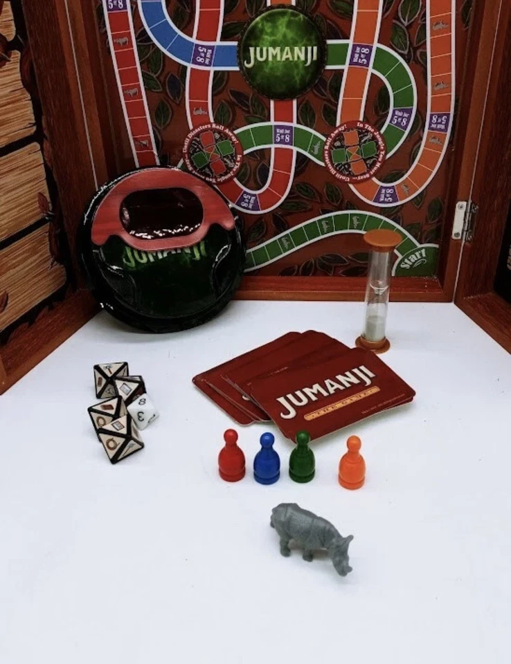 Jumanji Board Game Wooden Box Classic Retro Real Wood Case - Image 2 of 3