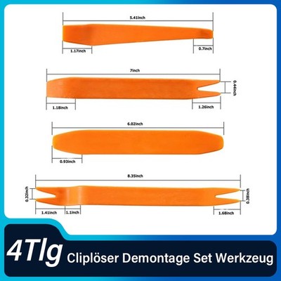 4tlg Montagehebel Werkzeug Plastik Trim Removal Tools Cliplöser Demontage Set DE