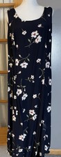 Vtg Cimmaron Floral Maxi Dress 18W Black Pink USA Made Boho Cottagecore Romantic