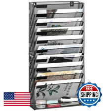 Easypag Wall File Holder 10 Tier Mesh Hanging Folder Organizer Flat Tray Wall