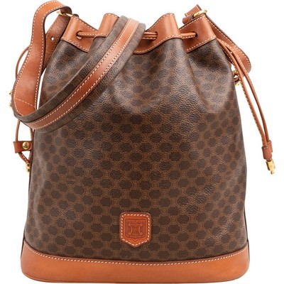 Celine Macadam Canvas Drawstring Bucket Crossbody Bag Tasche