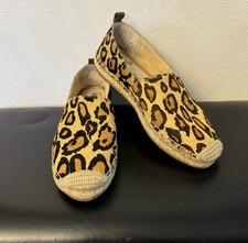 Sam Edelman Khloe Womens Khloe Leather Espadrille Leopard Print Slip-On Shoes
