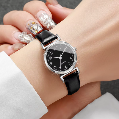 #ad Fashion Small Dial Women’s Watch – Simple Leather Band Analog Quartz Wristwatch $5.99