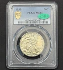 1939 Walking Liberty Half Dollar — PCGS MS66 CAC ✅ PQ+ Blast White