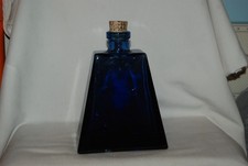 Cobalt Blue Triangular Decorative bottle with Cork