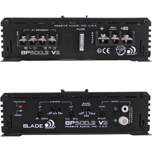 500 Watt 2 Kanal Klasse A/B 2 Ohm Auto Audio Verstärker Massive Audio - Bild 6 von 8