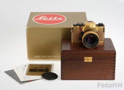 Leica Leitz R4 Gold Camera with Summilux-R 50mm F1.4 Lens 24 Karat