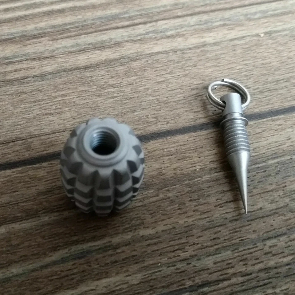Titanium Bead Paracord EDC DIY Accessories Charms Knife Lanyard Zipper Pull Gray - Image 3 of 3