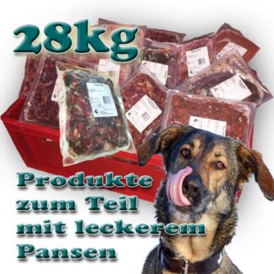 BARF Hundefutter - ''Super-Barfpaket 28kg (m. Pansen)'' Frostfutter Frischfleisch