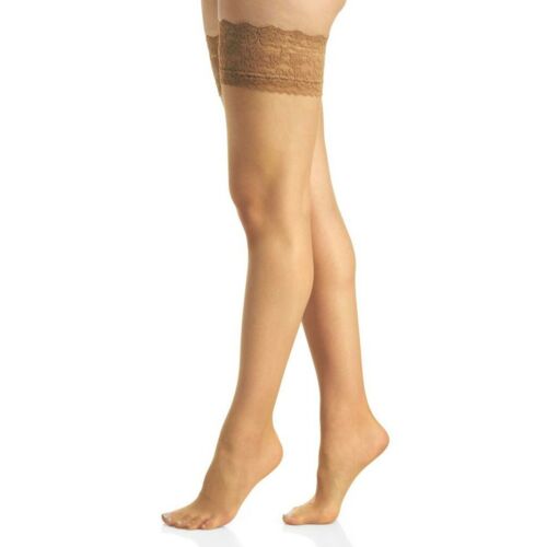 Frederick's of Hollywood Thigh-Hi Lace Top Bare Natural Beige Nylon High SMALL - Picture 1 of 1