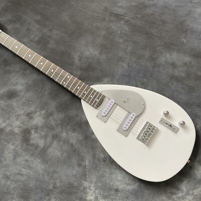White Vox Drop Electric Guitar Rosewood Fretboard SS Pickups Silver Pickguard