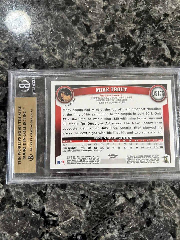 2011 Mike Trout rookie card BGS 9.5 Topps Update - Image 4 of 4