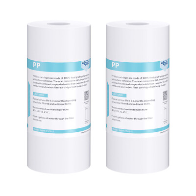 5 Micron 10'' x 4.5'' Whole House Sediment Water Filter For Big Blue GE GXWH40L RO