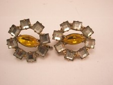 SINGLES PAIR 1-1/16"EXTRA LARGE RHINESTONE Vintage Formal Groom Tux Studs g01