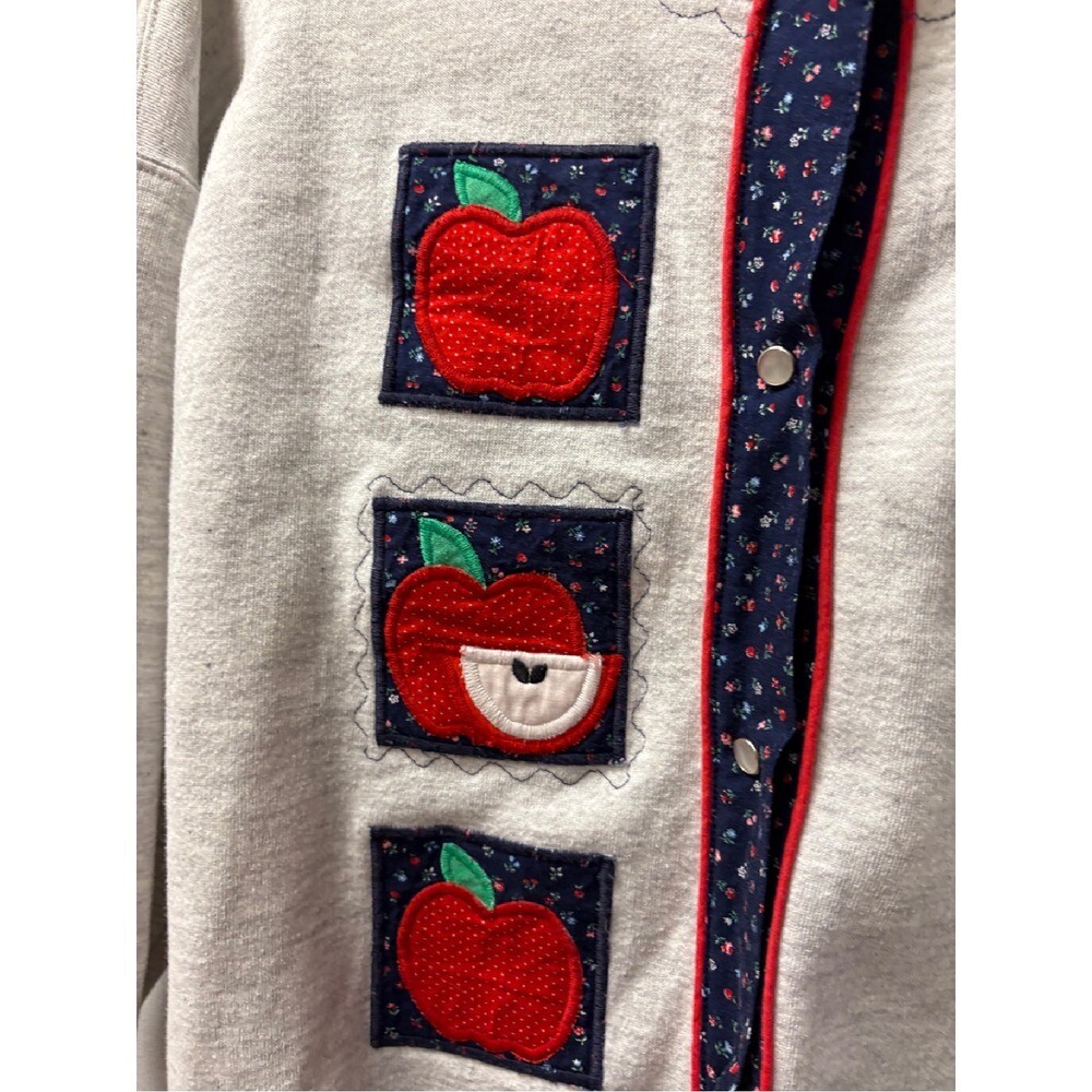 Jerzees Vintage Apple Patchwork Crewneck Sweatshi… - image 3