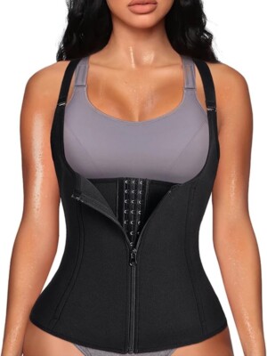 Damen Taillentrainer Schweiß Sauna Weste Body Shaper Bauch Schlankmacher Korsett Gürtel UK