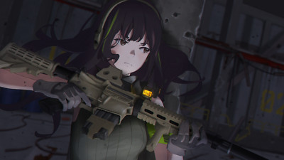 Anime girls frontline m4a1 long hair brunette solo Playmat Game Mat Desk