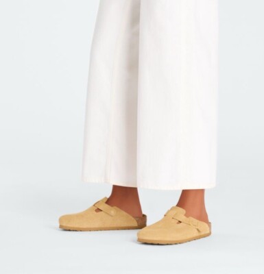 Birkenstock Boston Bs Color Latte Cream Suede Regular Wide | eBay