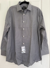 NWT Kenneth Cole AWEARNESS Men's Black Dress Shirt Sz 17 1/2 - 32/33