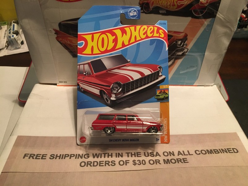 HOT WHEELS 64 CHEVY NOVA WAGON RED HW WAGONS 3/5 VHTF!