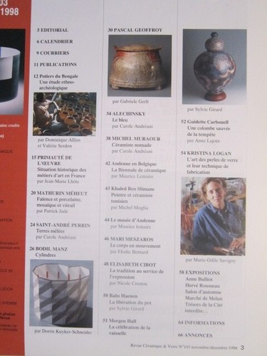 La revue de la Ceramique et du glass N° 103/M.Méheut/Bodil Manz/P.Geoffroy - Picture 3 of 3